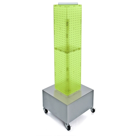 AZAR DISPLAYS Four-Sided Pegboard Floor Revolving Display Panel Size: 8"W x 40"H 703386-GRE